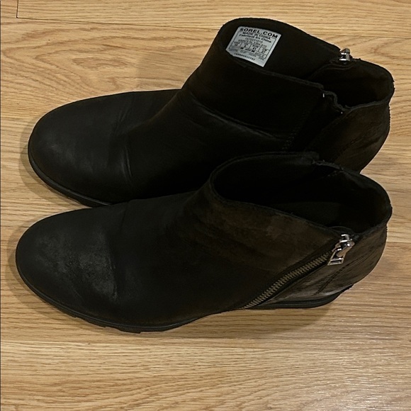 Sorel Joan Of Arctic Women's Black Leather Ankle Boots Size 10 - Picture 13 of 16